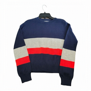 Harper Canyon Glitter Grey & Red Stripe Sweater M